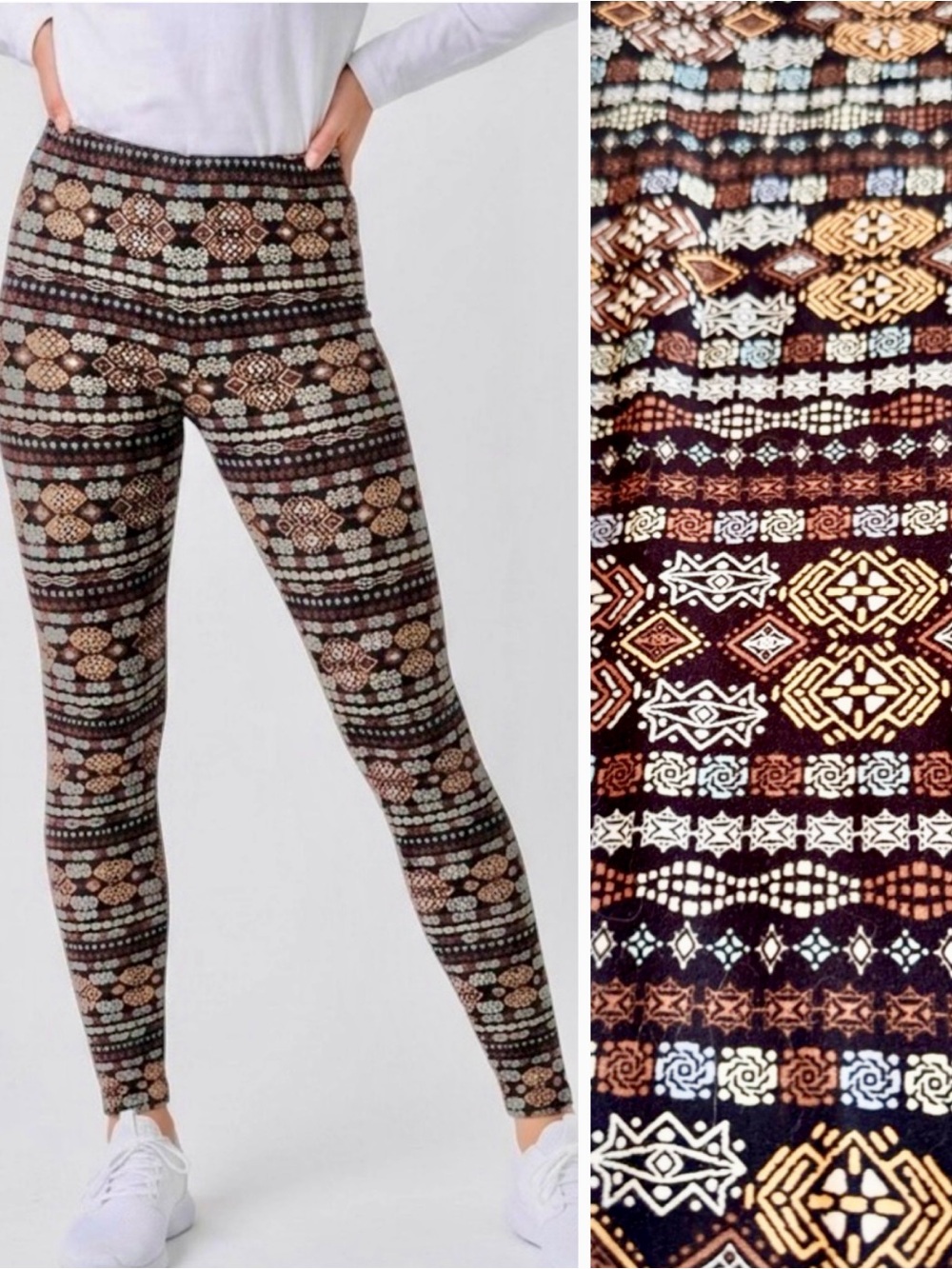 NEW MIX Bohemian Tribal Printed High Waisted Leggings w Elastic Waist